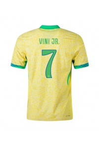 Brasil Vinicius Junior #7 Fotballdrakt Hjemme Klær Copa America 2024 Korte ermer